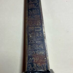 Decorative Blue Obelisk with Hieroglyphs
